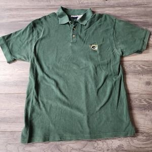 Vintage NFL Reebok Green Bay Packers Mens Green Polo Shirt Size XL